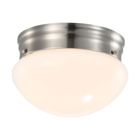 NUVO LIGHTING 12W 7" LED Flush Mount, 3K Dim, Brushed Nickel, Frosted Glass 62/1564